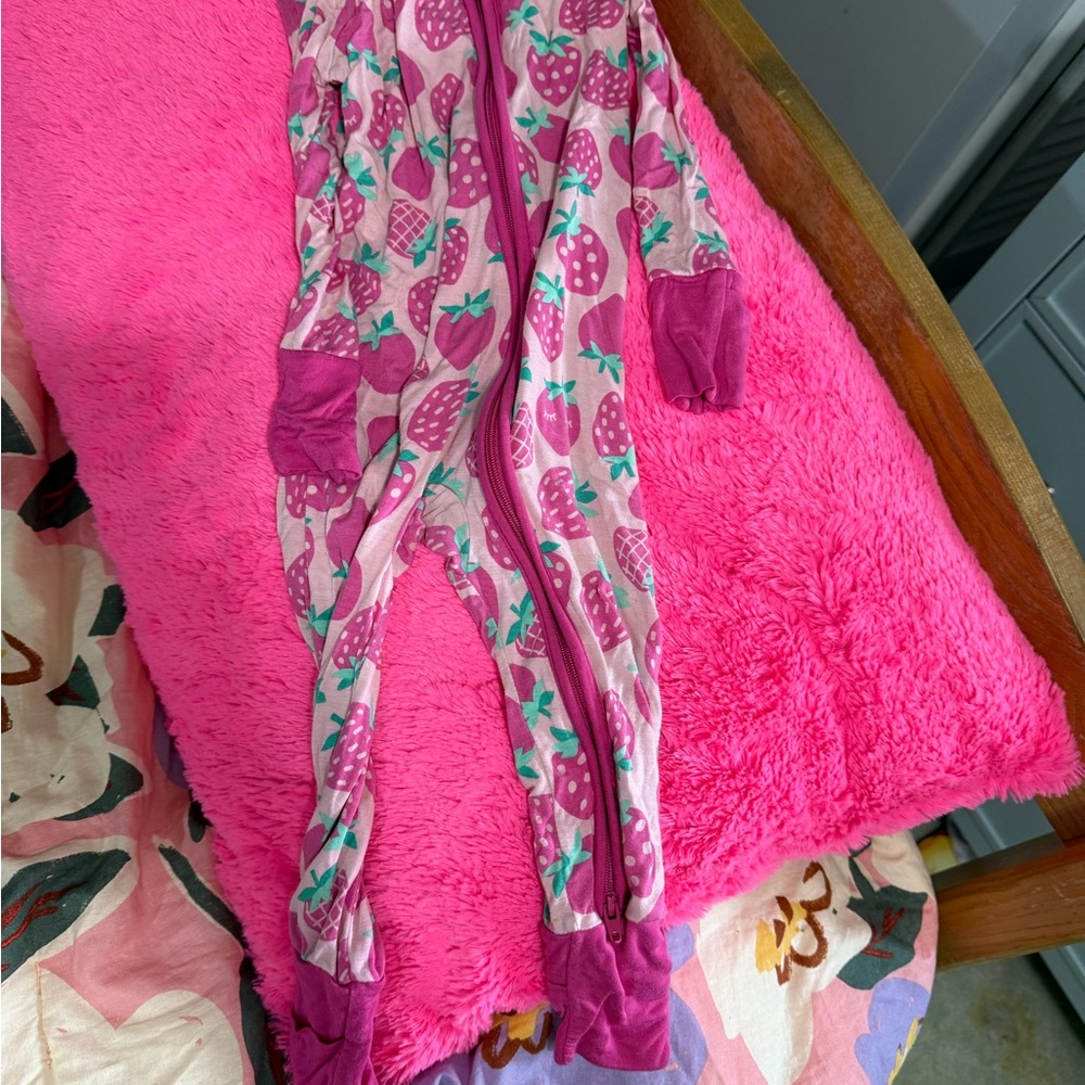 Little Sleepies Pink Strawberry Kids Pajamas